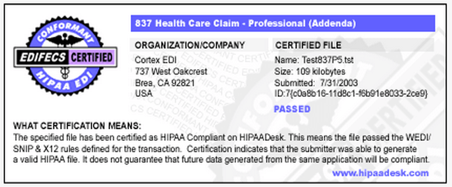 HIPAA Compliant Certificate